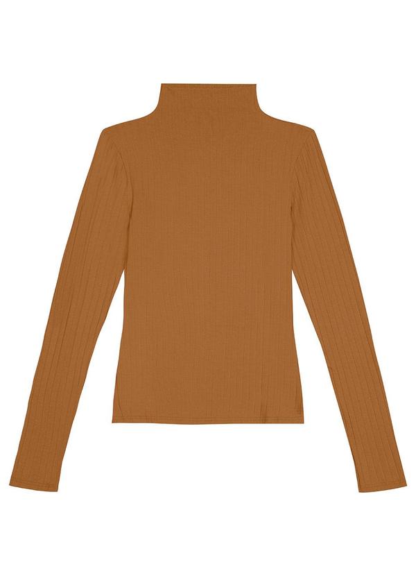 Malwee - Blusa Canelada Justa Feminina Marrom 6
