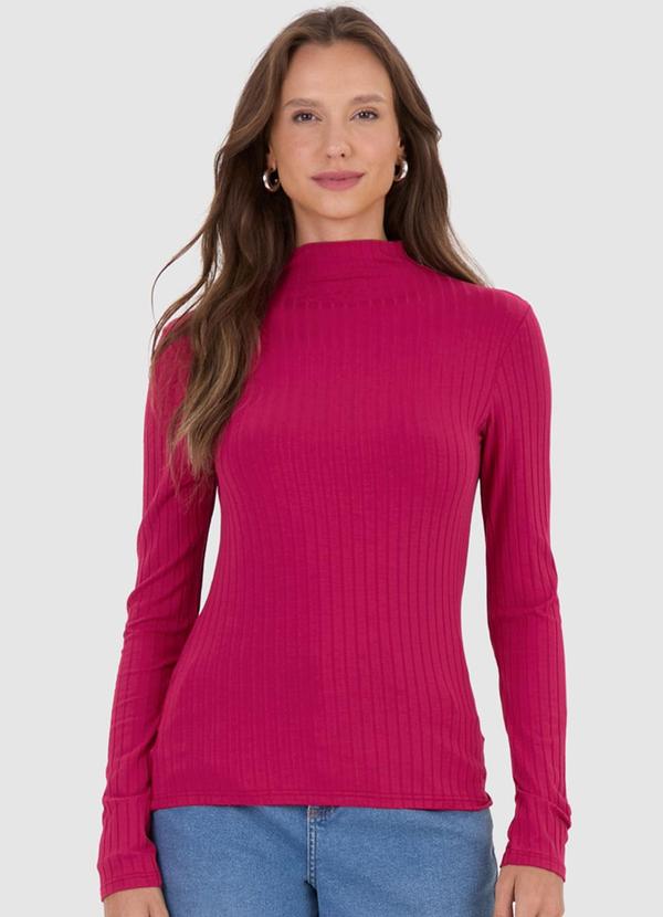 Malwee - Blusa Canelada Justa Feminina Pink