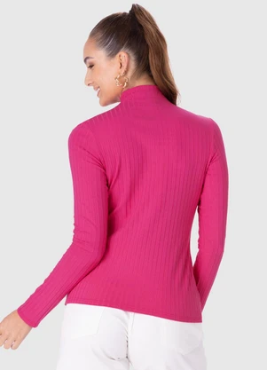 Malwee - Blusa Canelada Justa Feminina Rosa - MALWEE