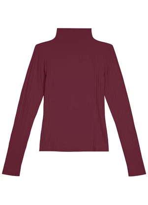 Malwee - Blusa Canelada Justa Feminina Roxo - MALWEE