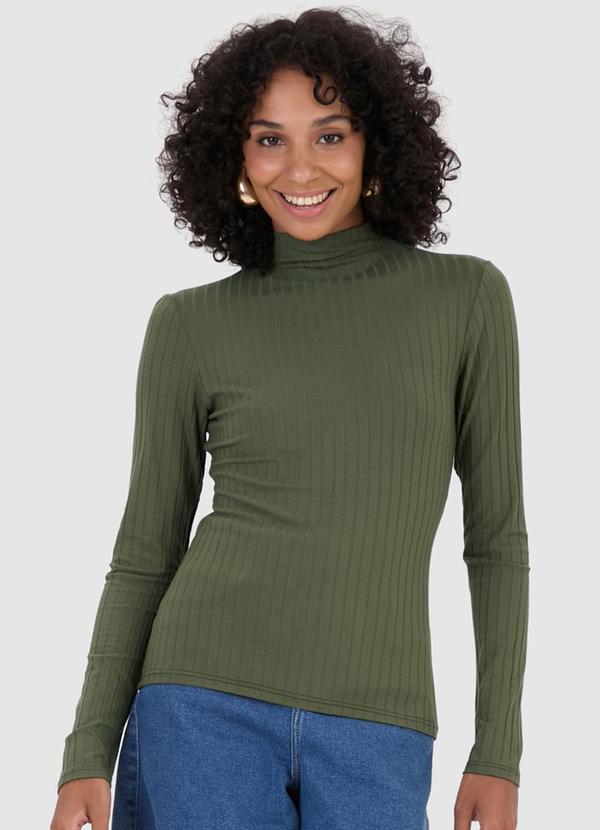 Malwee - Blusa Canelada Justa Feminina Verde