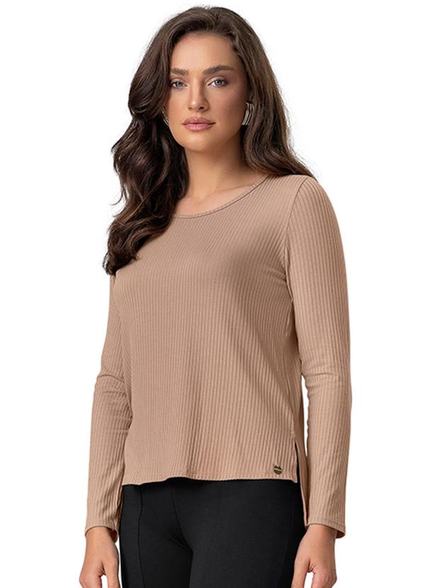 Endless - Blusa Canelada Manga Longa Endless Marrom