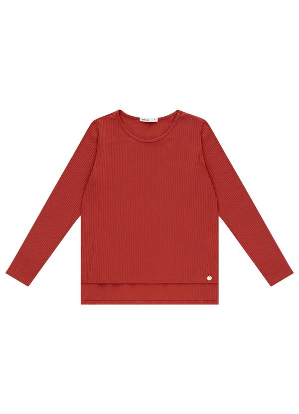 Endless - Blusa Canelada Manga Longa Endless Vermelho