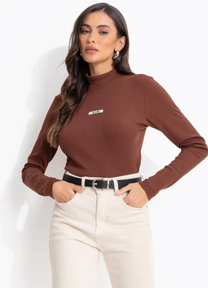 Colcci Jeans - Blusa Canelada Marrom - COLCCI JEANS