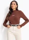 Colcci Jeans - Blusa Canelada Marrom - variação: Marrom