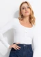Colcci - Blusa Canelada Off White - variação: Off White