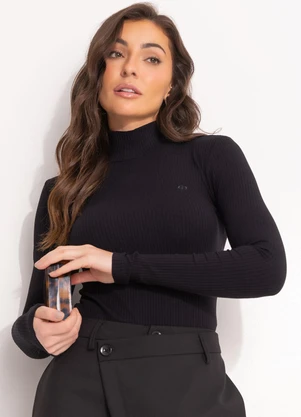 Colcci - Blusa Canelada Preto - COLCCI