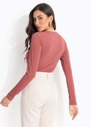 Colcci - Blusa Canelada Rosa - COLCCI