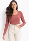Colcci - Blusa Canelada Bege - variação: Rosa