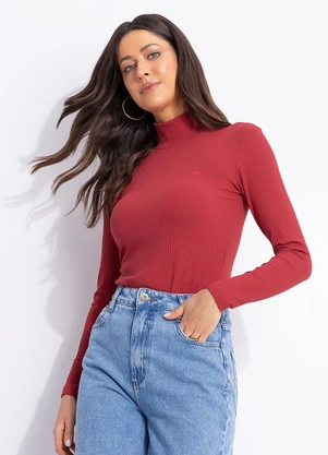 Colcci - Blusa Canelada Vermelho - COLCCI