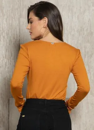 Quintess - Blusa Caramelo com Detalhe de Filete - QUINTESS