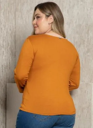 Quintess - Blusa Caramelo com Detalhe de Filete - QUINTESS
