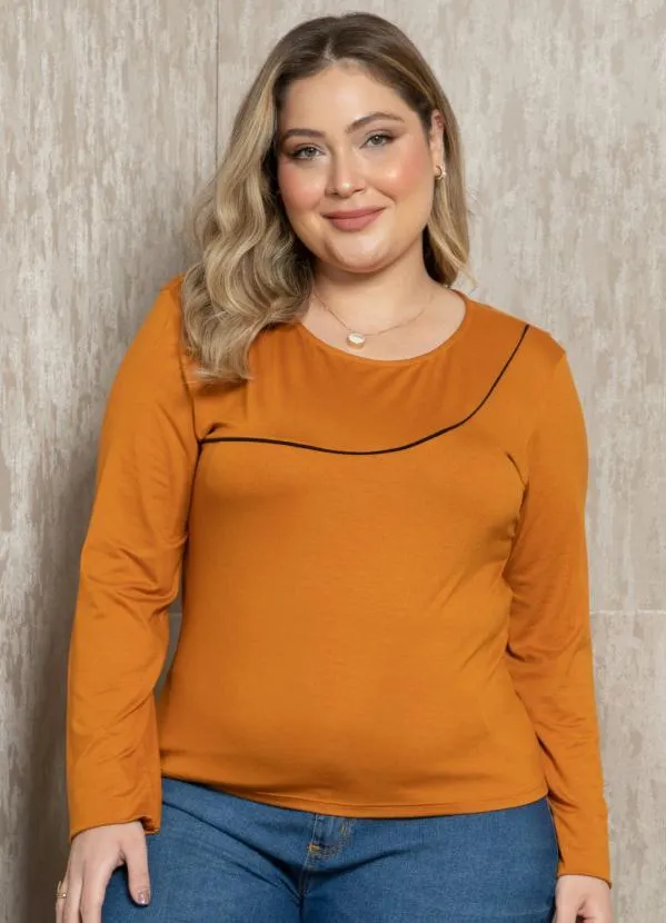 Quintess - Blusa Caramelo com Detalhe de Filete 6