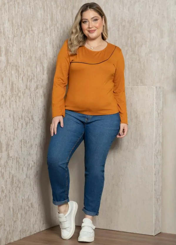 Quintess - Blusa Caramelo com Detalhe de Filete 8