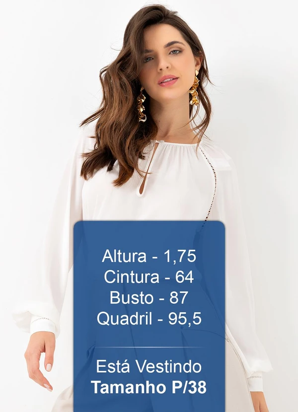 Mob - Blusa Chiffon M/L Detalhe Entremeio Bege 5