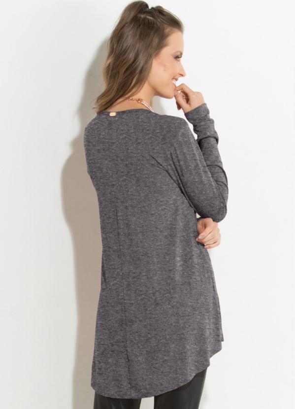 Quintess - Blusa Chumbo Mullet com Mangas Longas 2