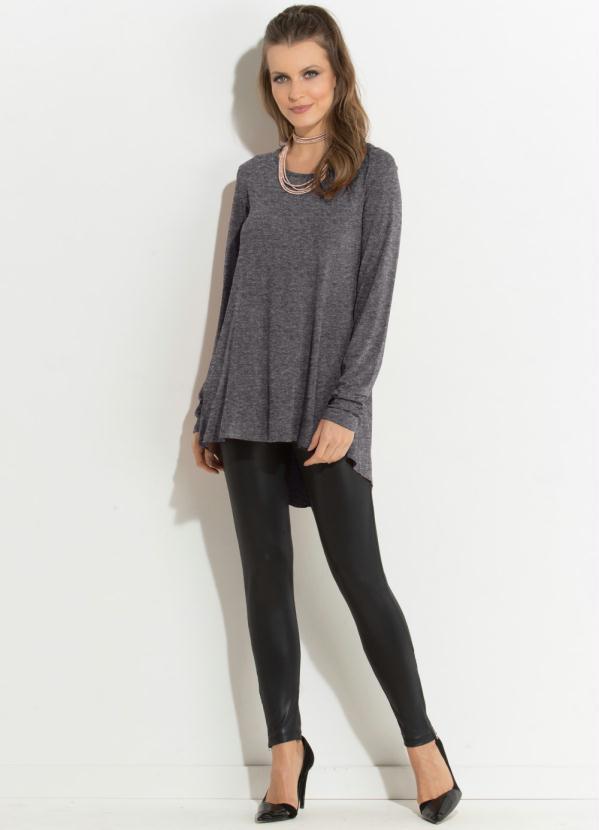 Quintess - Blusa Chumbo Mullet com Mangas Longas 3