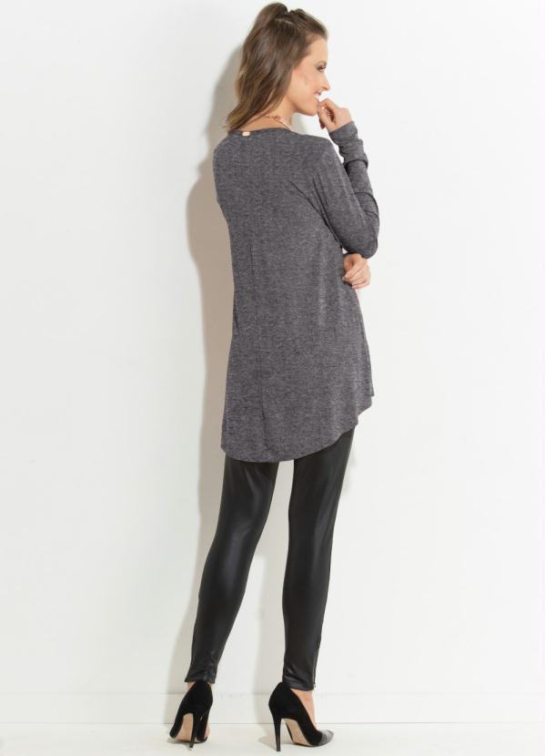 Quintess - Blusa Chumbo Mullet com Mangas Longas 4