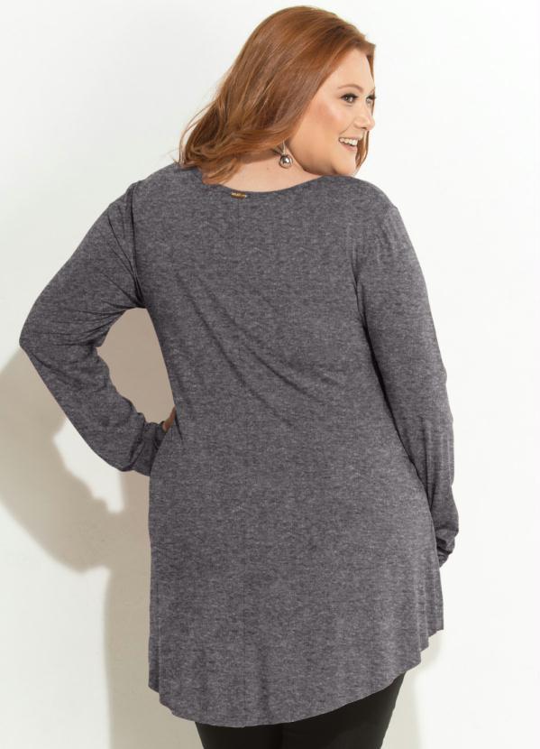 Quintess - Blusa Chumbo Mullet com Mangas Longas 6