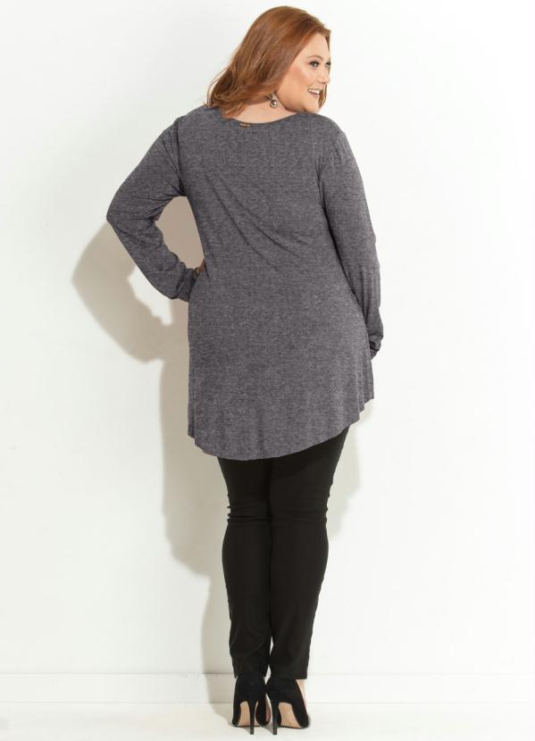 Quintess - Blusa Chumbo Mullet com Mangas Longas 8