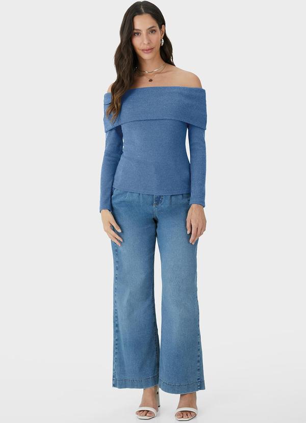 Malwee - Blusa Ciganinha em Tricot Azul 2