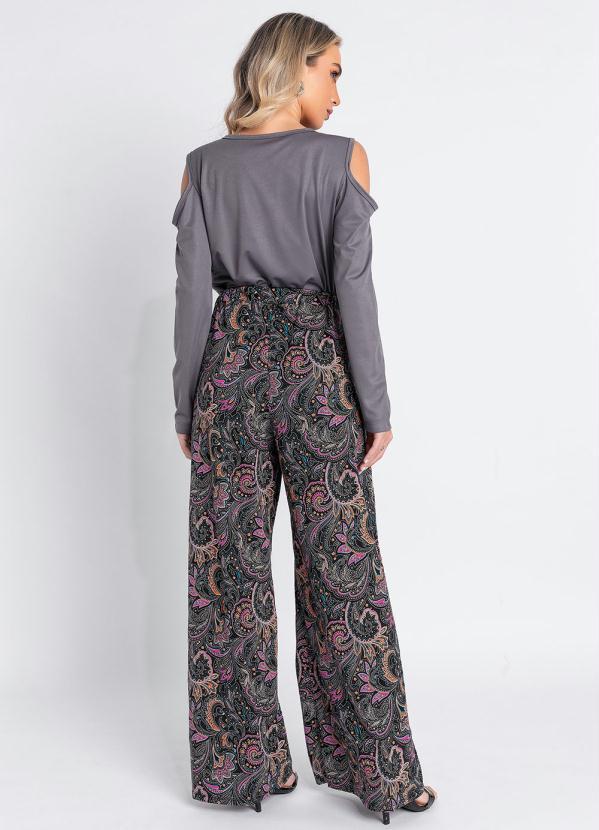 Outlet - Blusa Cinza com Decote Transpassada 4