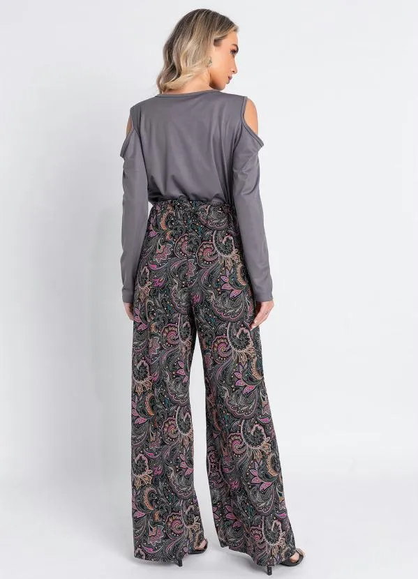 Queima Estoque - Blusa Cinza com Decote Transpassada 4