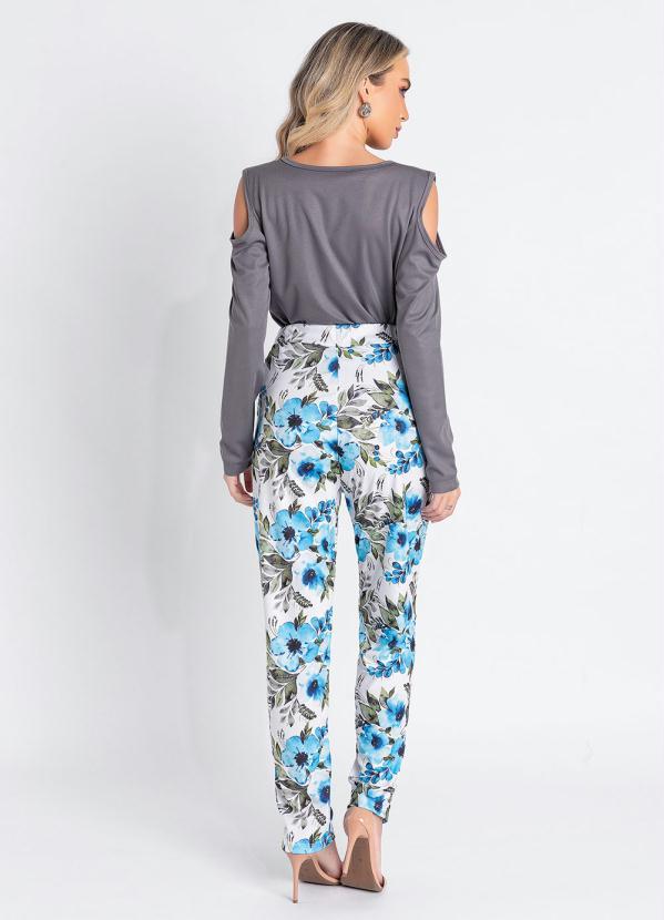 Outlet - Blusa Cinza com Decote Transpassada 6