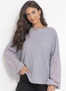 Blusa Cinza em Malha Favo