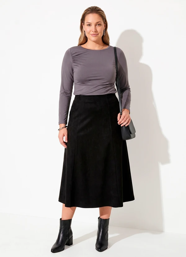 Quintess - Blusa Cinza em Malha Fria