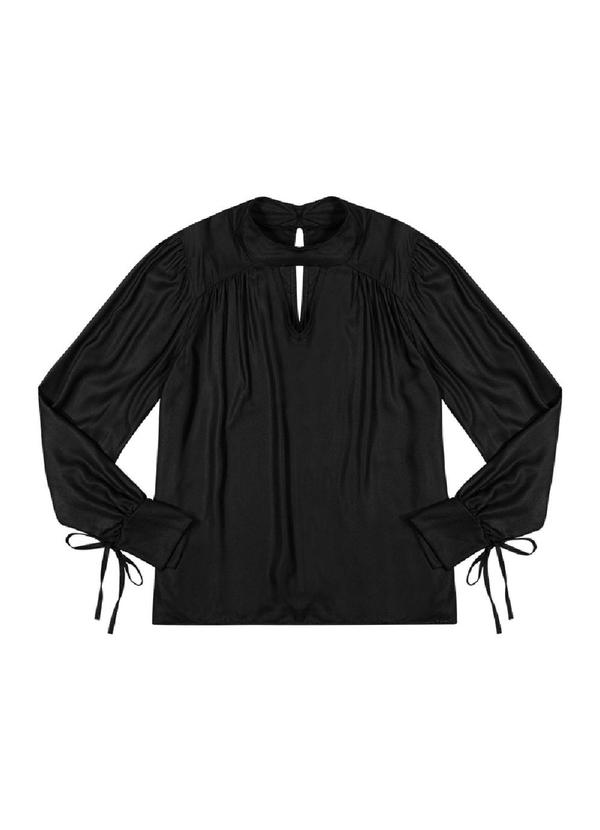Rezzato - Blusa com Amarração no Punho Feminino Preto