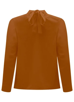 Lunender - Blusa com Amarração Posterior Laranja - LUNENDER