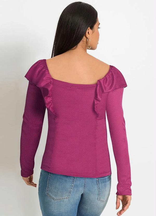 Outlet - Blusa com Babado Vinho 3