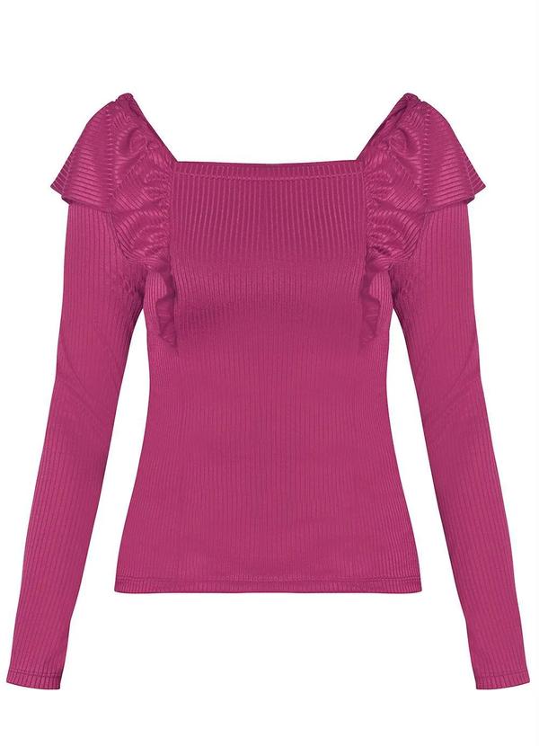 Outlet - Blusa com Babado Vinho 1