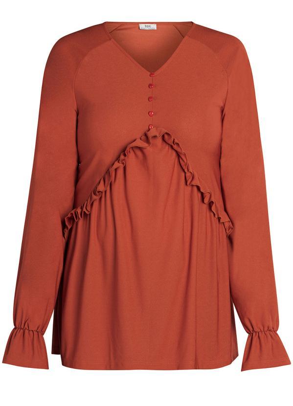 Outlet - Blusa com Babados Marrom 8