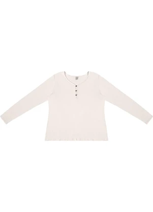 Rovitex - Blusa com Botões Manga Longa Bege - ROVITEX