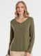 Rovitex - Blusa com Botões Manga Longa Verde - variação: Verde