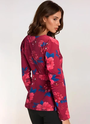 bonprix - Blusa com Detalhe de Argola Floral Rosa - BONPRIX