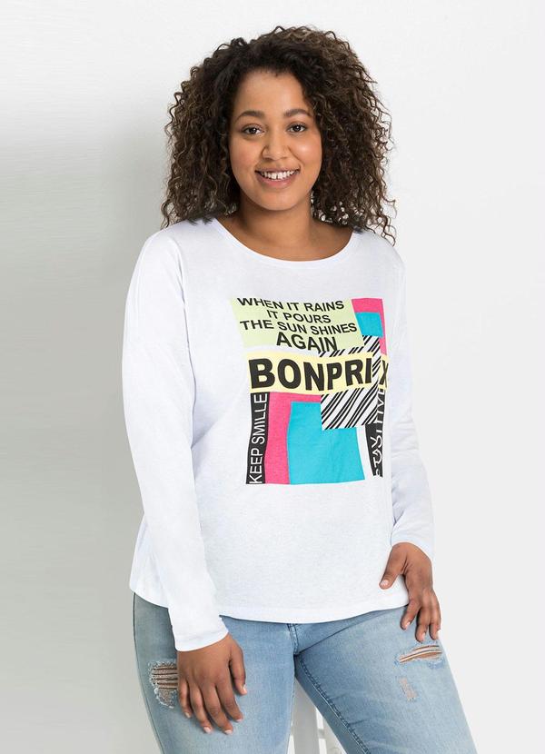 Outlet - Blusa com Estampa Bonprix Branca 4