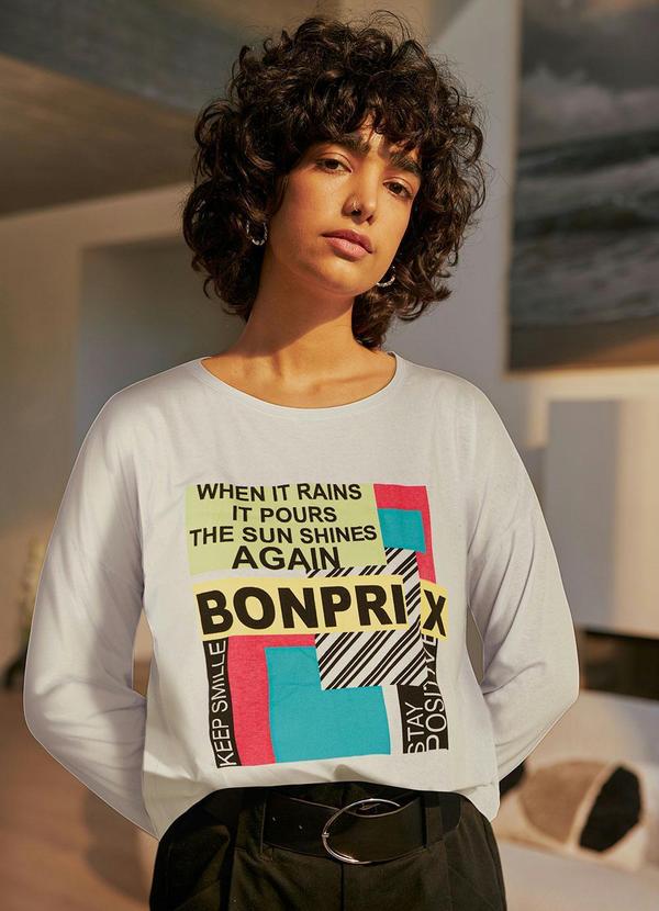 Outlet - Blusa com Estampa Bonprix Branca 5