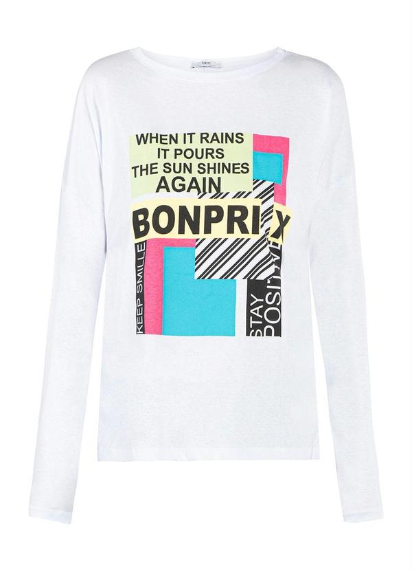 Outlet - Blusa com Estampa Bonprix Branca 7