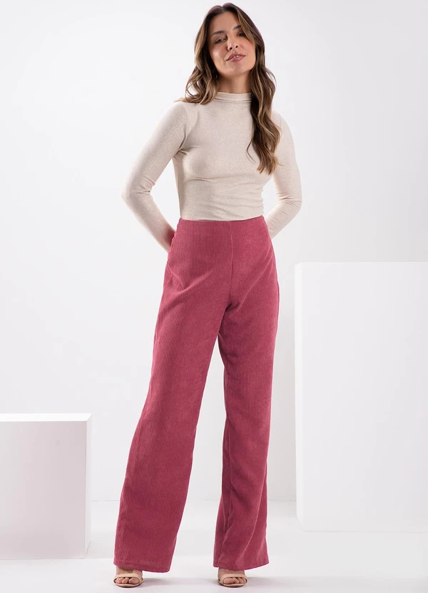 Lunender - Blusa com Gola Alta em Malha Bege 3