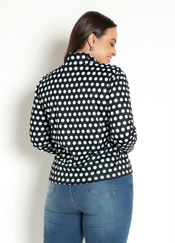 Moda Pop - Blusa com Gola Alta Poá Preta 7
