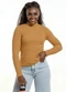 Cobertura - Blusa com Gola Alta que Vira Rosa - variação: Bege