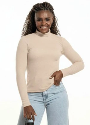 Cobertura - Blusa com Gola Alta que Vira Branco - COBERTURA