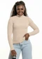 Cobertura - Blusa com Gola Alta que Vira Rosa - variação: Branco