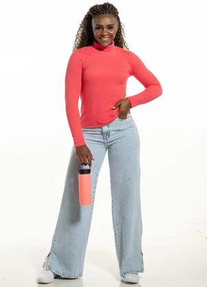 Cobertura - Blusa com Gola Alta que Vira Rosa - COBERTURA