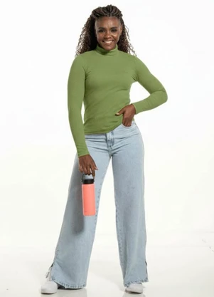 Cobertura - Blusa com Gola Alta que Vira Verde - COBERTURA