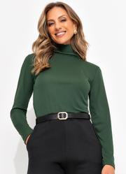 Blusa com Gola Alta Verde