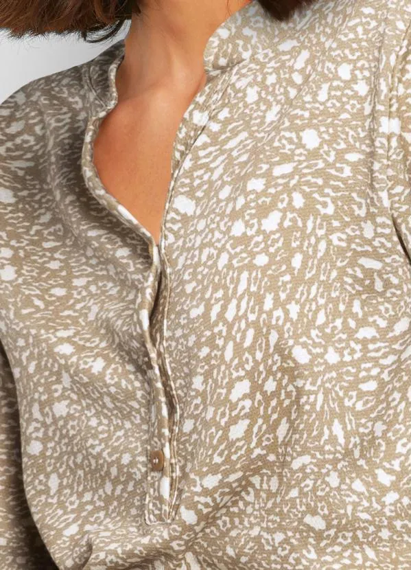 bonprix - Blusa com Gola Padre Arabescos Bege 3